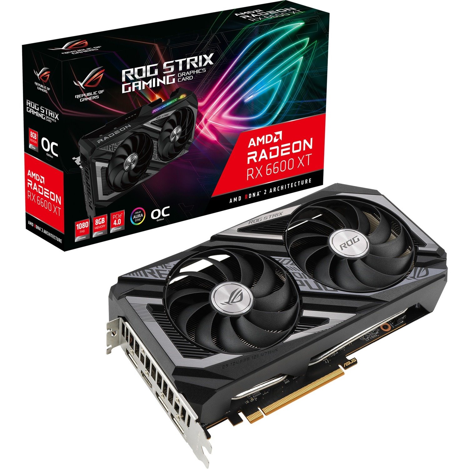 Asus ROG AMD Radeon RX 6600 XT Graphic Card - 8 GB GDDR6