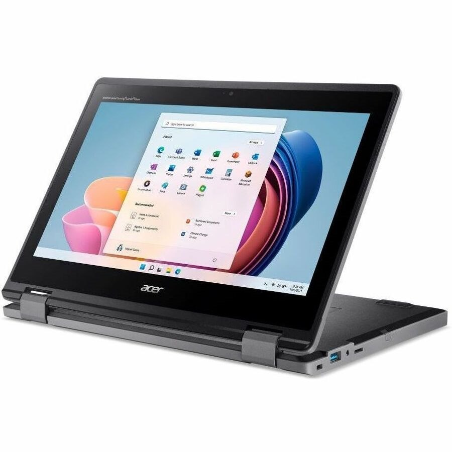 Acer TravelMate B3 Spin 11 B311R-33 TMB311R-33-C758 11.6" Touchscreen Convertible 2 in 1 Notebook - HD - Intel N100 - 4 GB - 128 GB SSD - English Keyboard - Black