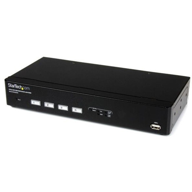 StarTech.com 4 Port USB DVI KVM Switch with DDM Fast Switching Technology and Cables