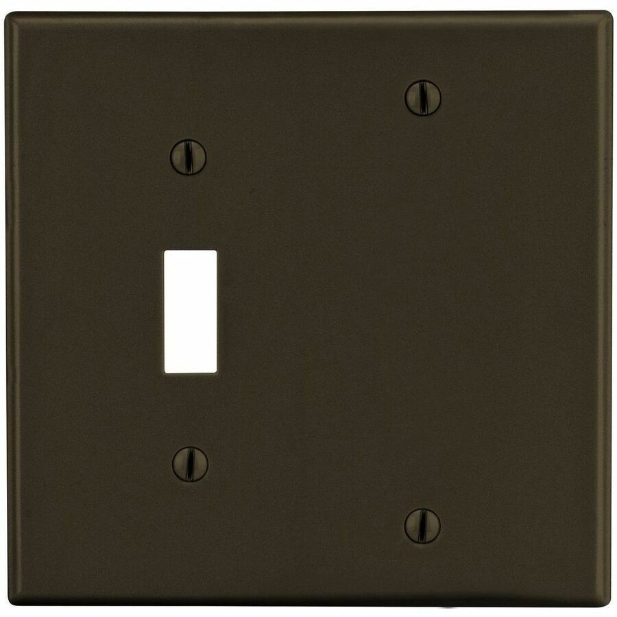 Bryant Wallplate, 2-Gang, 1) Toggle 1) Blank, Brown