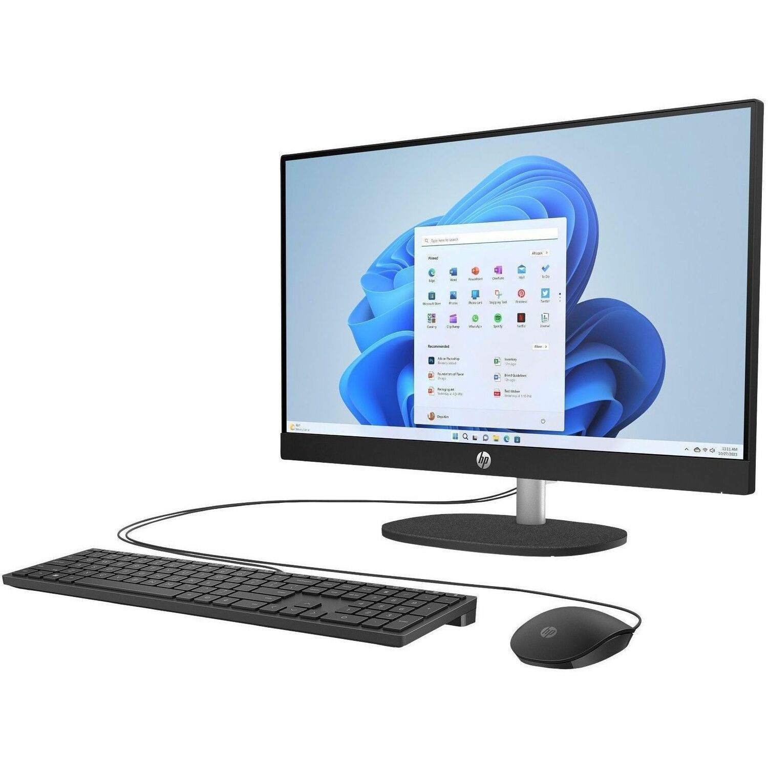 HP 24-cr0000a 24-cr0430 All-in-One Computer - Intel N-Series i3-N300 - 8 GB - 256 GB SSD - 23.8" Full HD - Desktop - Jet Black