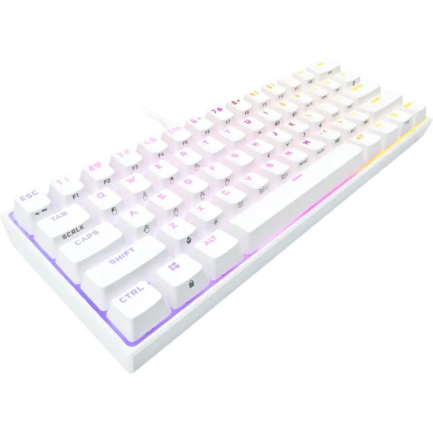 Corsair K65 RGB MINI 60% Mechanical Gaming Keyboard - CHERRY MX SPEED - White