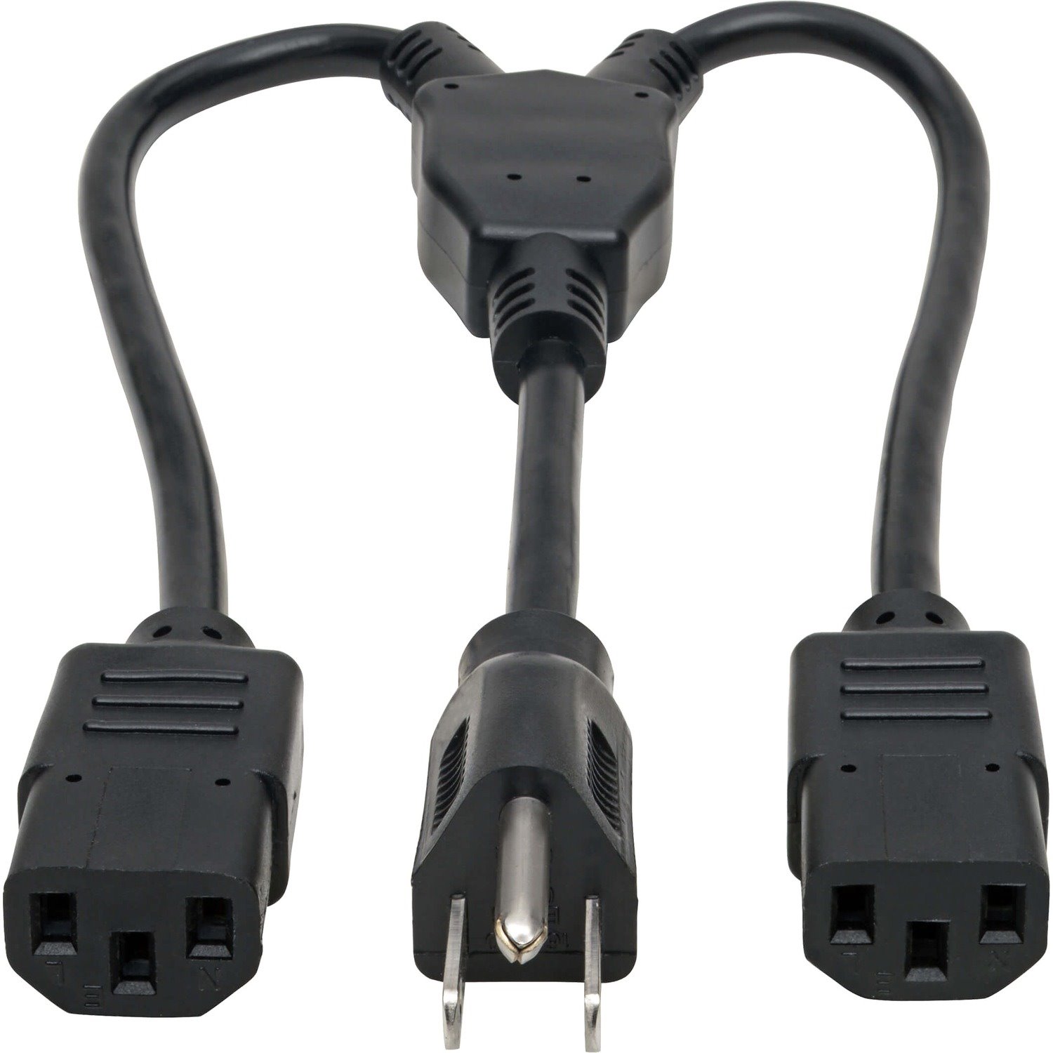 Eaton Tripp Lite Series Power Cord Splitter, C14 to 2xC13 PDU Style - 10A, 250V, 18 AWG, 18-in. (45.72 cm), Black