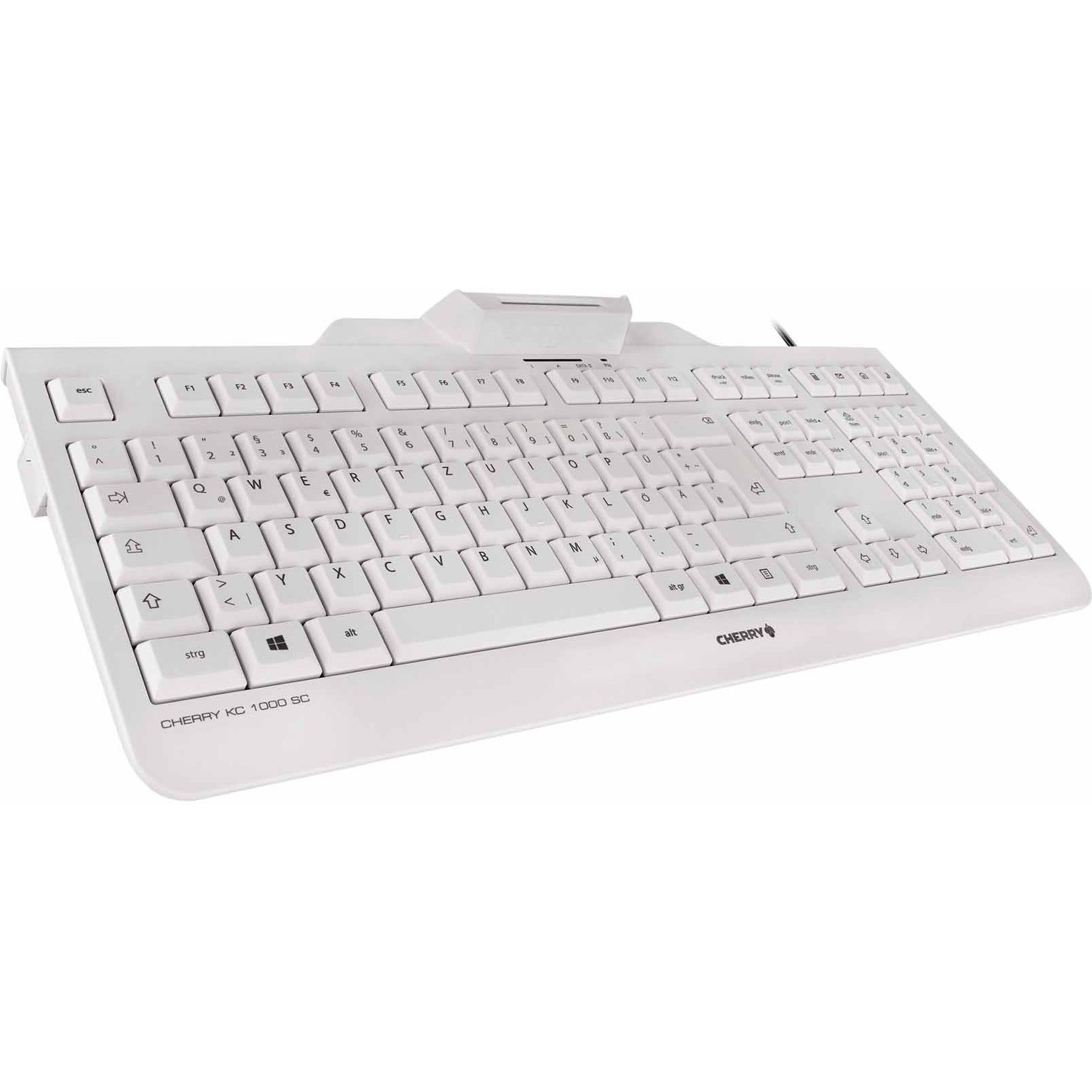CHERRY KC 1000 SC Tastatur - Kabel Konnektivität - USB Schnittstelle - AZERTY Layout - Pale Gray
