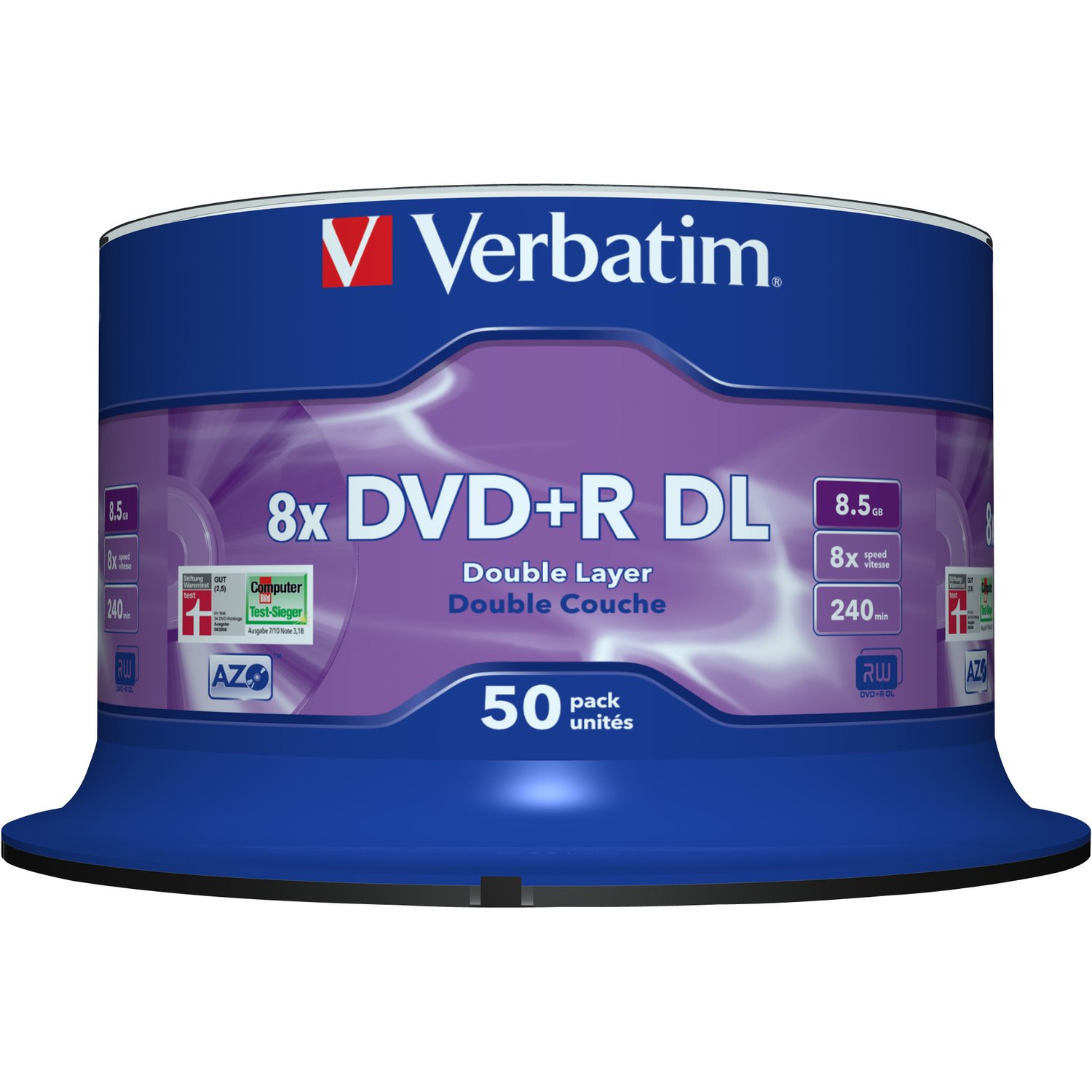 Verbatim DVD Recordable Media - 8x - 8.50 GB - 50