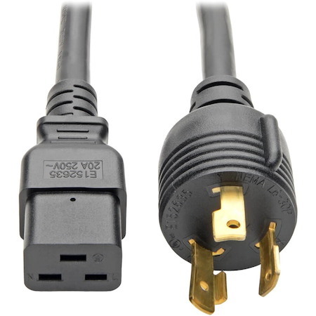 Eaton Tripp Lite Series Power Cord, C19 to NEMA L6-30 - Heavy-Duty, 20A, 100-250V, 12 AWG, 12 ft. (3.66 m), Black