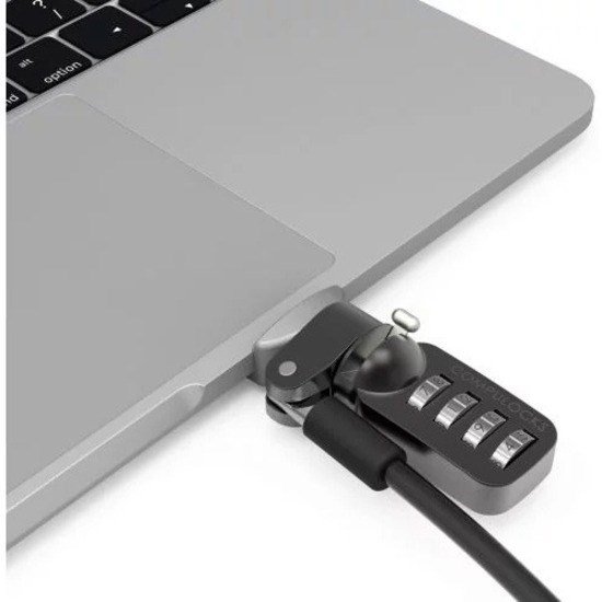 Compulocks Ledge Lock Adapter for MacBook Air 13" M2 with Combination Lock Silver