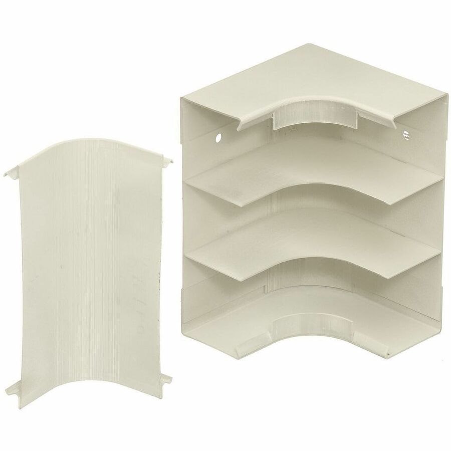 Hubbell Premise Wiring Metal Raceway, Large Radius Divided Internal Elbow, HBL6750 Series, Ivory