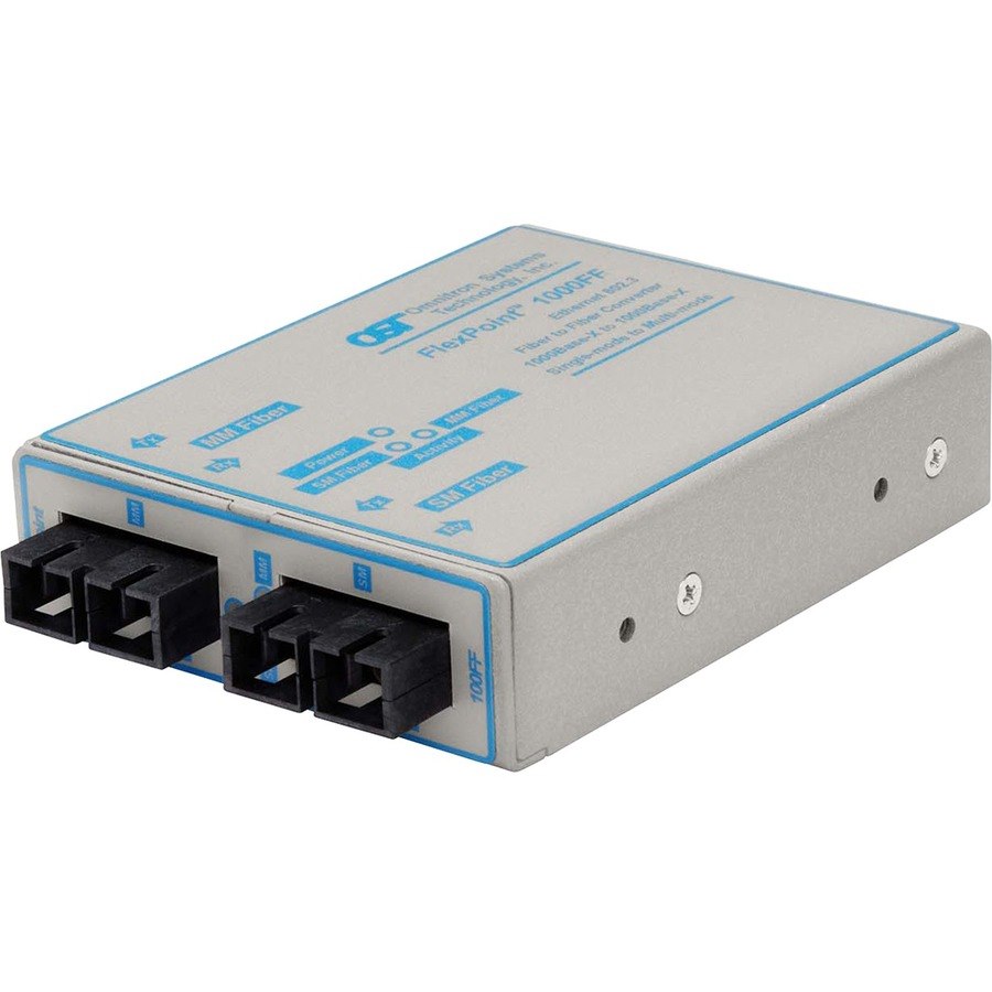 FlexPoint 1000Mbps Gigabit Ethernet Fiber to Fiber Media Converter SC Multimode 550m to Single-Mode 80km