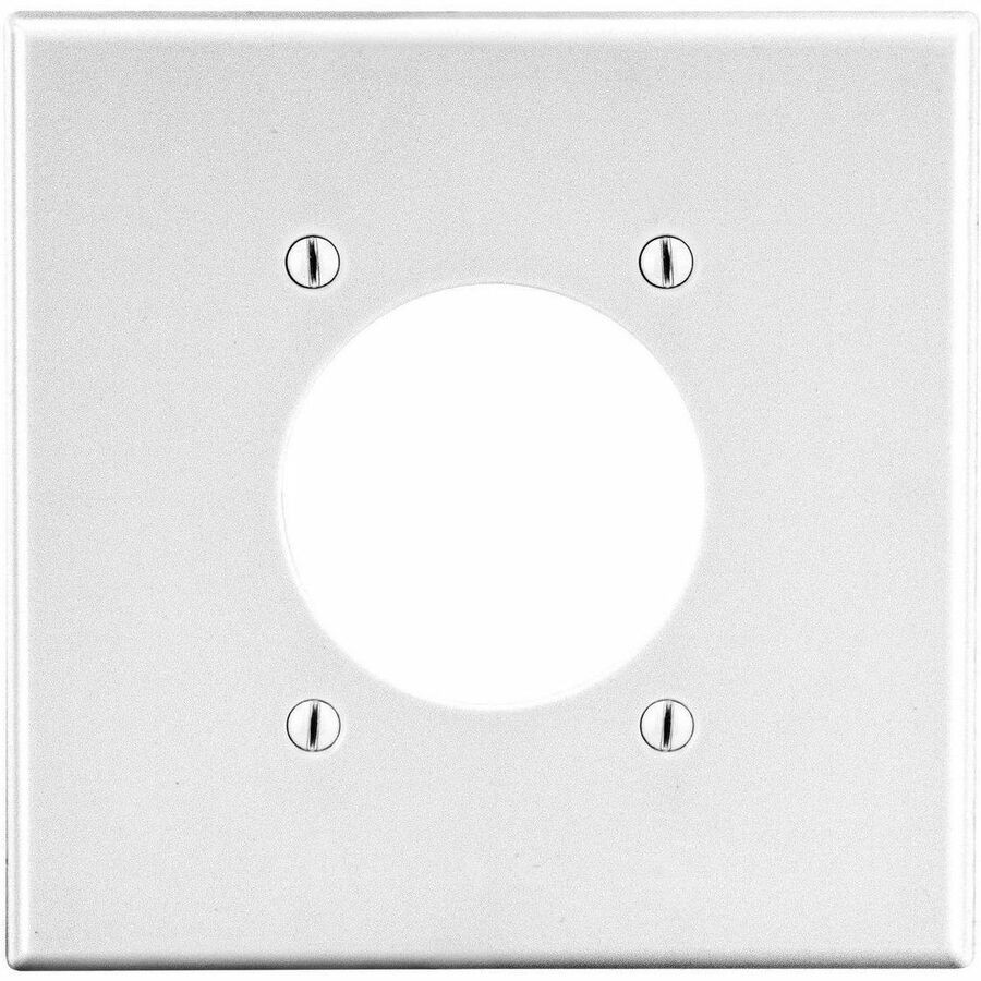 Hubbell Wallplate, M-Size, 2-G, 2.15 Opng, WH