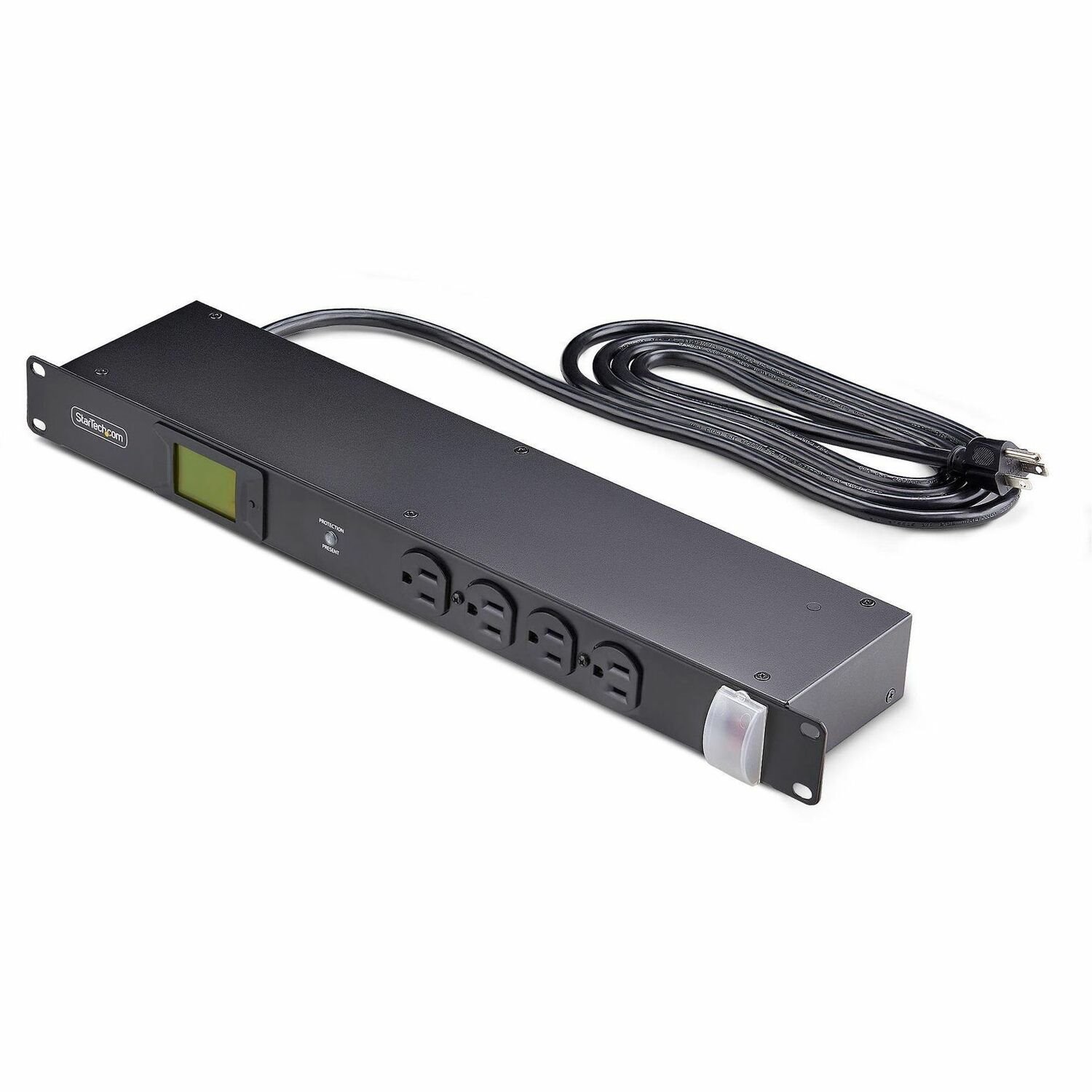 StarTech.com 16-Outlet Horizontal Rack Mount Metered PDU, 1U Server Power Strip w/Surge Protector, 125V/15A, 8ft (2.4m) Power Cord, TAA