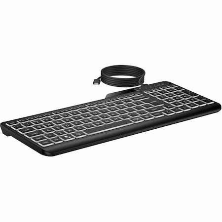 HP 405 Keyboard - Cable Connectivity - USB Type C, USB Type A Interface - LED