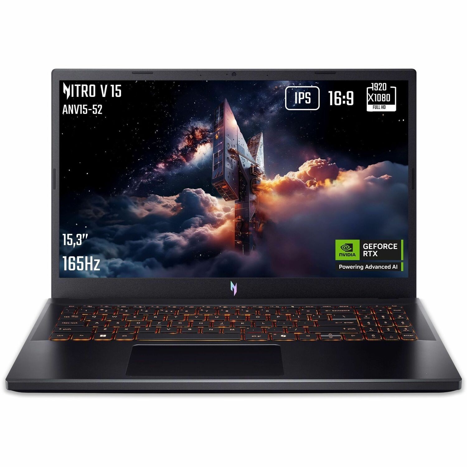 Acer Nitro V 16 AI ANV16-42 ANV16-42-R40H 40.6 cm (16") Clamshell Gaming Notebook - WUXGA - 180 Hz - AMD Ryzen 5 Ryzen 200 Series 240 - 16 GB - 1 TB PCI Express NVMe 4.0 SSD - English (UK) Keyboard - Black