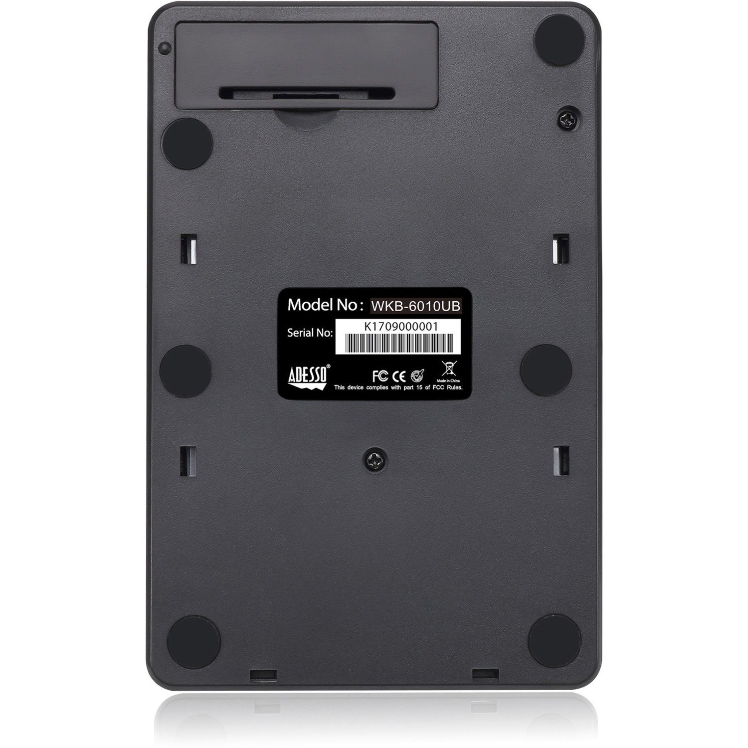 Adesso WKB-6010UB Keypad - Wireless Connectivity - USB Interface - English (US) - Black