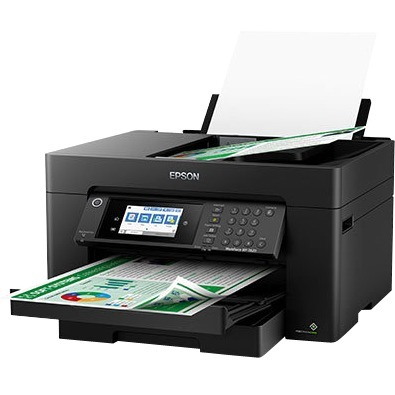 Epson WorkForce Pro WF-7820 Inkjet Multifunction Printer-Color-Copier/Fax/Scanner-4800x2400 dpi Print-Automatic Duplex Print-50000 Pages-250 sheets Input-1200 dpi Optical Scan-Color Fax-Wireless LAN-Epson Connect-Android Printing-Mopria