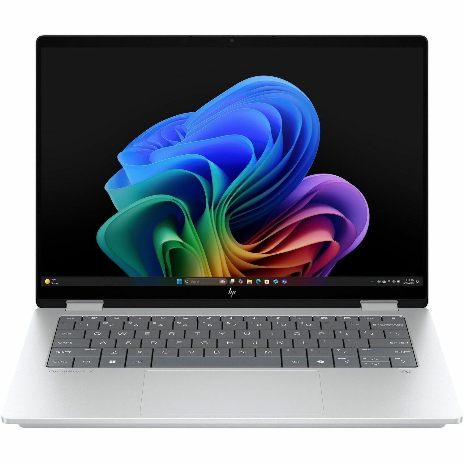 HP OmniBook X Flip 14-fm0000 14-fm0005na 35.6 cm (14") Touchscreen Convertible 2 in 1 Notebook - 2K - Intel Core Ultra 5 226V - 16 GB - 512 GB SSD - Meteor Silver Aluminum