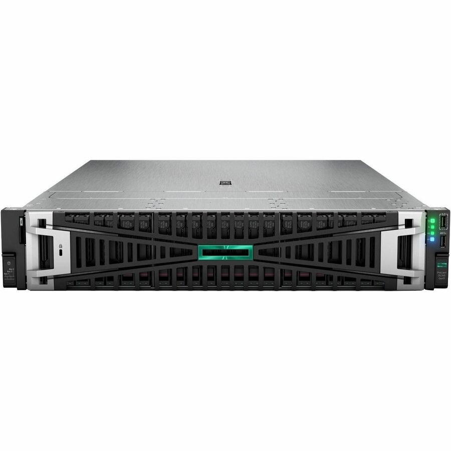 HPE ProLiant DL345 G11 2U Rack Server - 1 x AMD EPYC 9115 2.60 GHz - 64 GB RAM - 1.88 TB SSD - (2 x 960GB) SSD Configuration - Serial ATA/600, 12Gb/s SAS, NVMe Controller