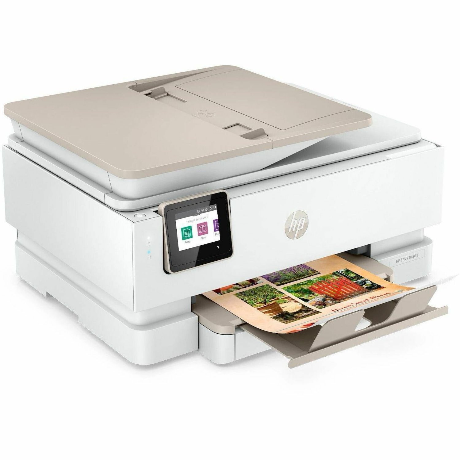HP ENVY Photo 7975 Wired & Wireless Inkjet Multifunction Printer - Color - White/Light Portobello