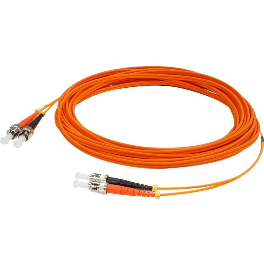 AddOn 20m ST to ST Orange OM3 Duplex OFNR (Riser-Rated) Fiber Patch Cable
