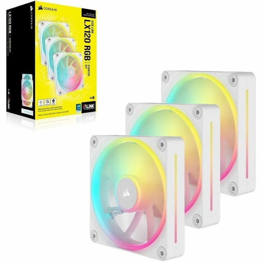Corsair iCUE LINK LX120 RGB 120mm PWM Fans Starter Kit - White