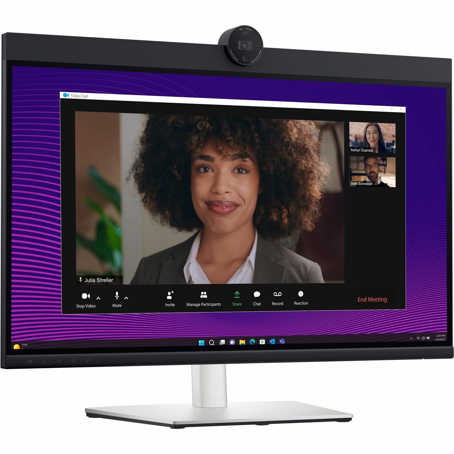 Dell P2724DEB 27" Class Webcam WQHD LED Monitor - 16:9 - Black, Silver