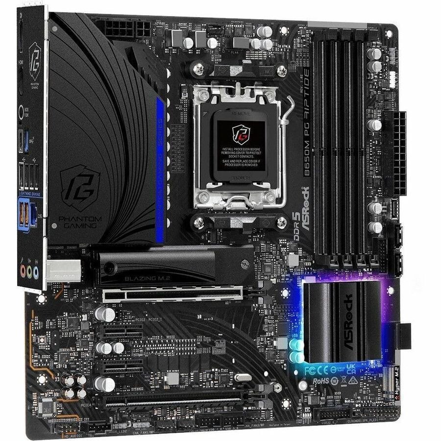 ASRock B650M PG Riptide Gaming Desktop Motherboard - AMD B650 Chipset - Socket AM5 - Micro ATX