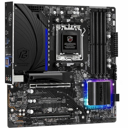 ASRock B650M PG Riptide Gaming Desktop Motherboard - AMD B650 Chipset - Socket AM5 - Micro ATX