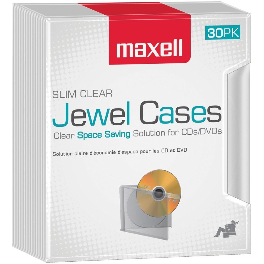 Maxell Jewel Cases Slim Line - Clear (30 Pack)