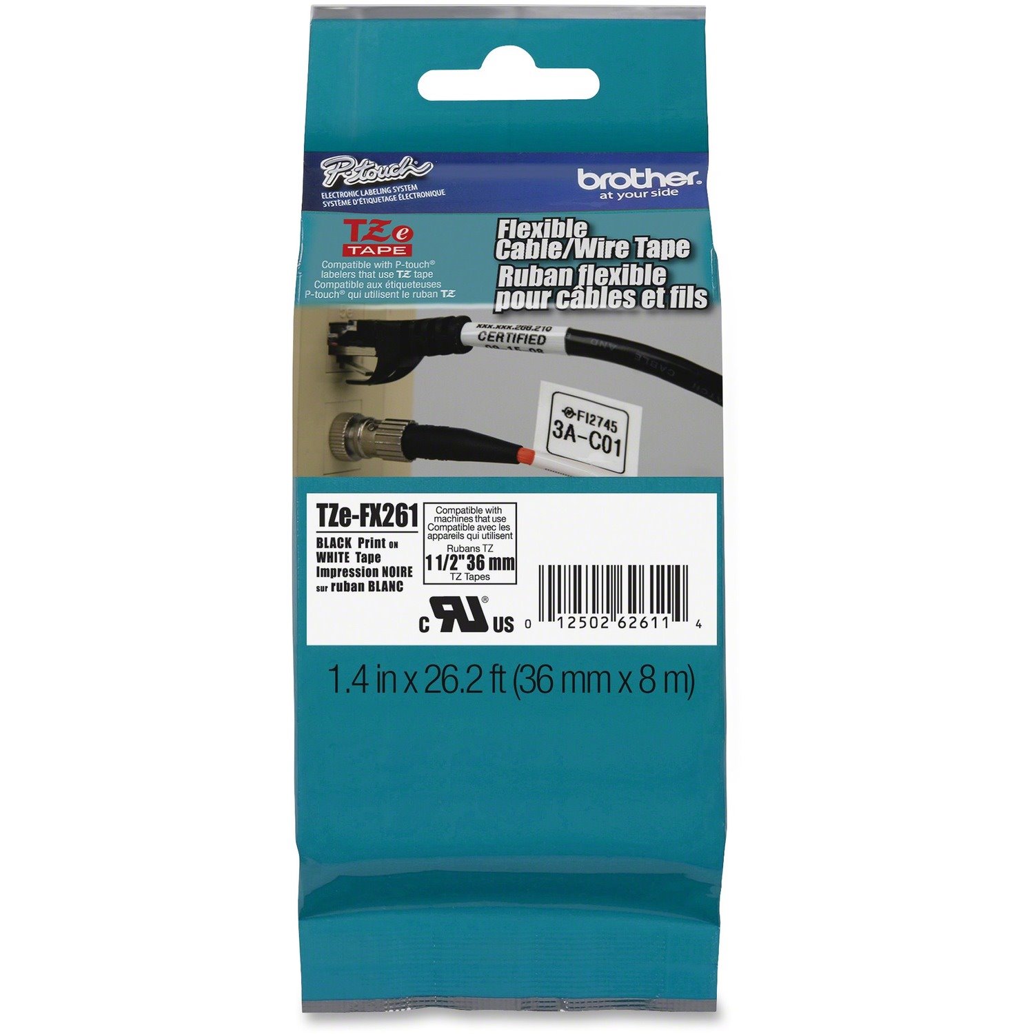 Brother TZeFX261 36mm Flexible ID Tape