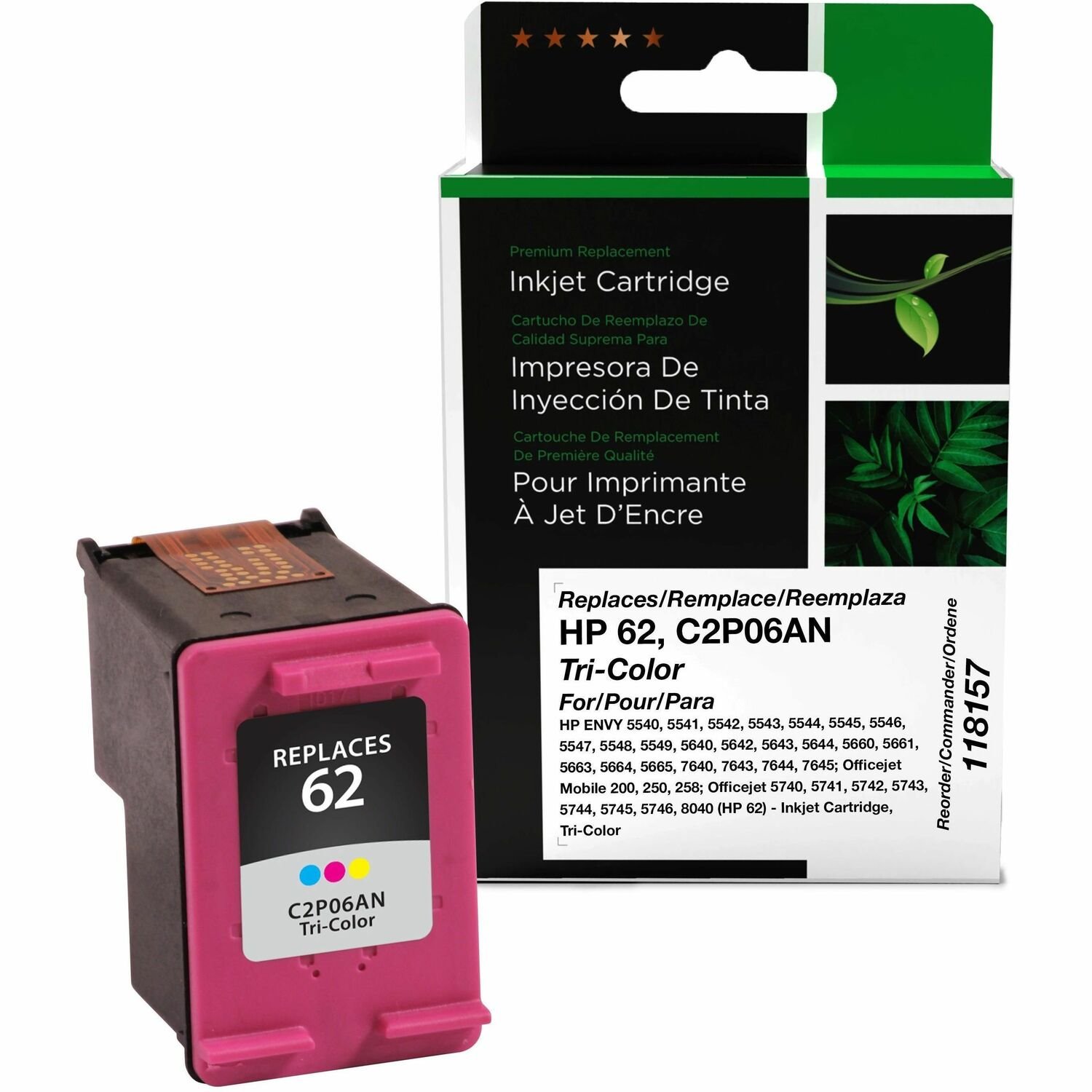 Clover Imaging Remanufactured Tri-Color Ink Cartridge for HP 62 (C2P06AN)