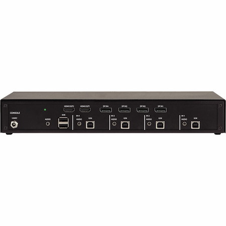 Black Box KVM Switch, NIAP 4.0 Certified - 4-Port, Single-Monitor, DisplayPort with MST, HDMI Out