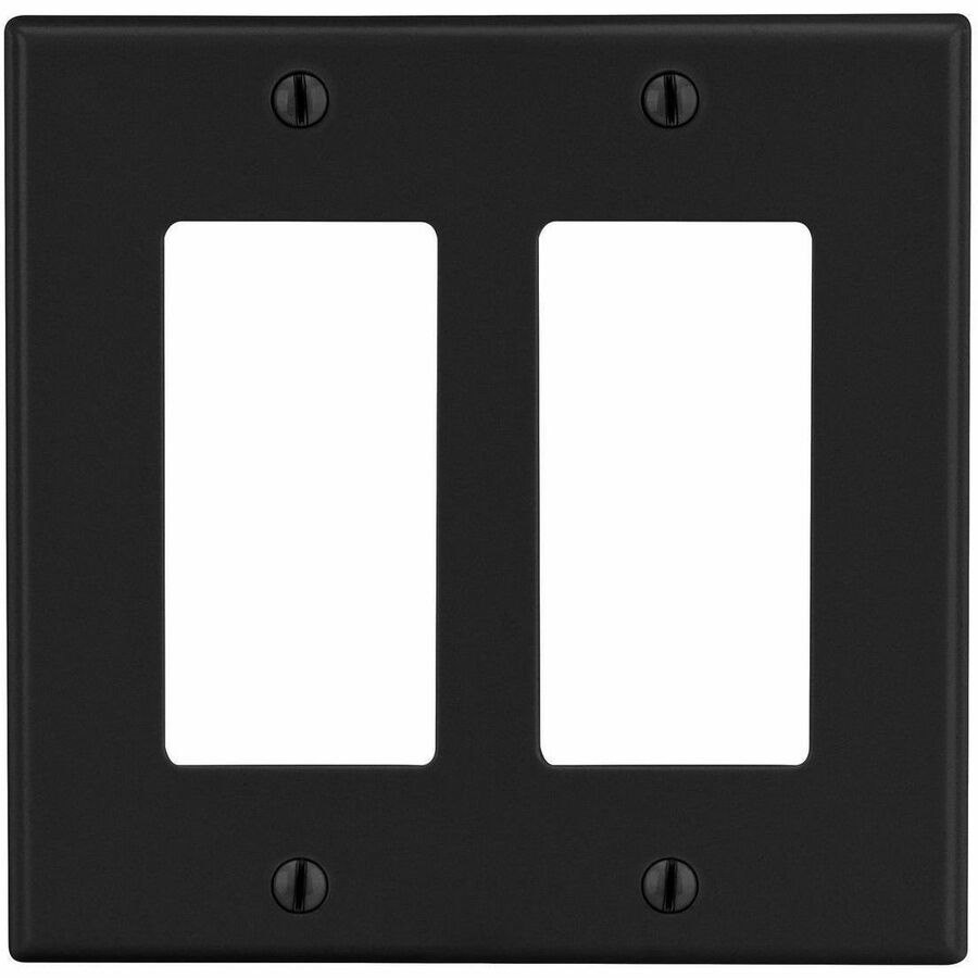 Bryant Wallplate, 2-Gang, 2) Decorator, Black