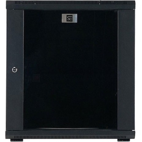 Serveredge 27U Wall Mountable Rack Cabinet for Server, A/V Equipment - Black