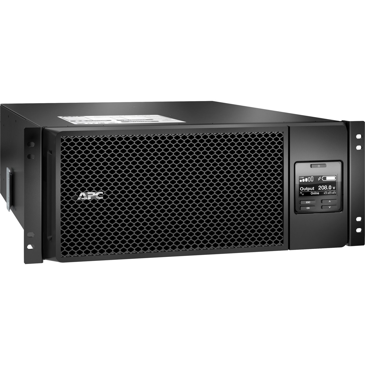 APC Smart-UPS On-Line, 6kVA/6kW, Rackmount 4U, 208V, 2x L6-20R+3x L6-30R NEMA outlets, Network Card+SmartSlot, Extended runtime, W/ rail kit