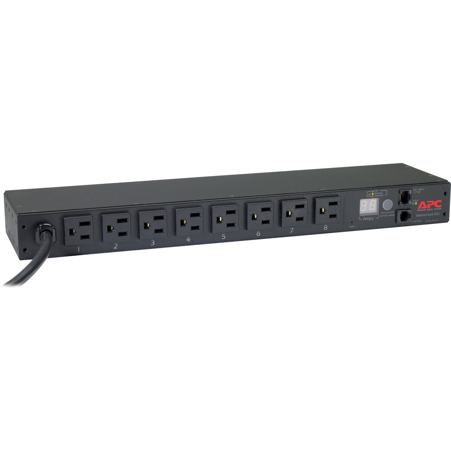 Rack PDU, Metered, 1U, 15A, 100/120V, (8) 5-15