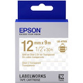 Epson LabelWorks Clear LK Tape Cartridge ~1/2" Gold on Clear