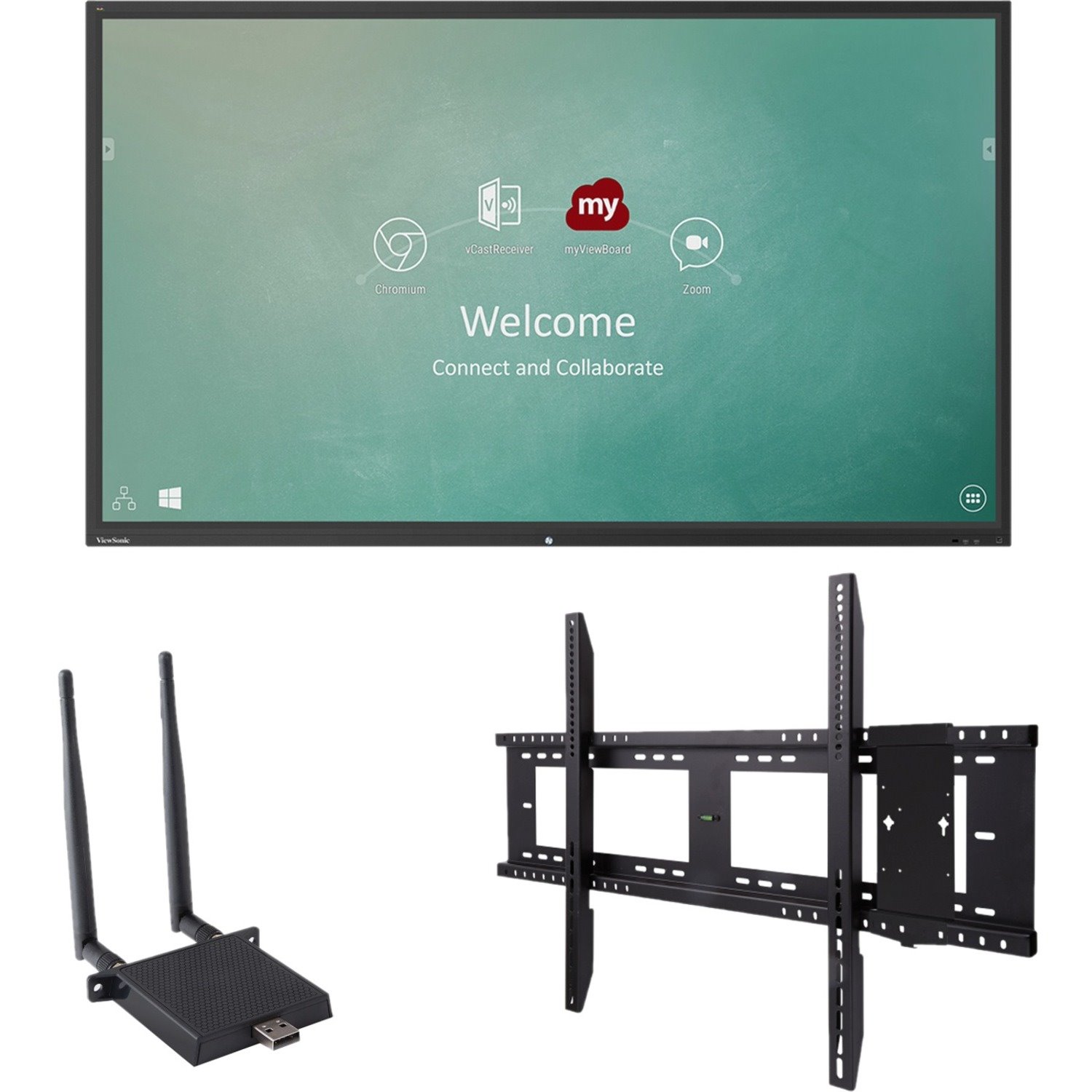 ViewSonic ViewBoard IFP9850-E1 - 4K Interactive Display with WiFi Adapter and Fixed Wall Mount - 350 cd/m2 - 98"