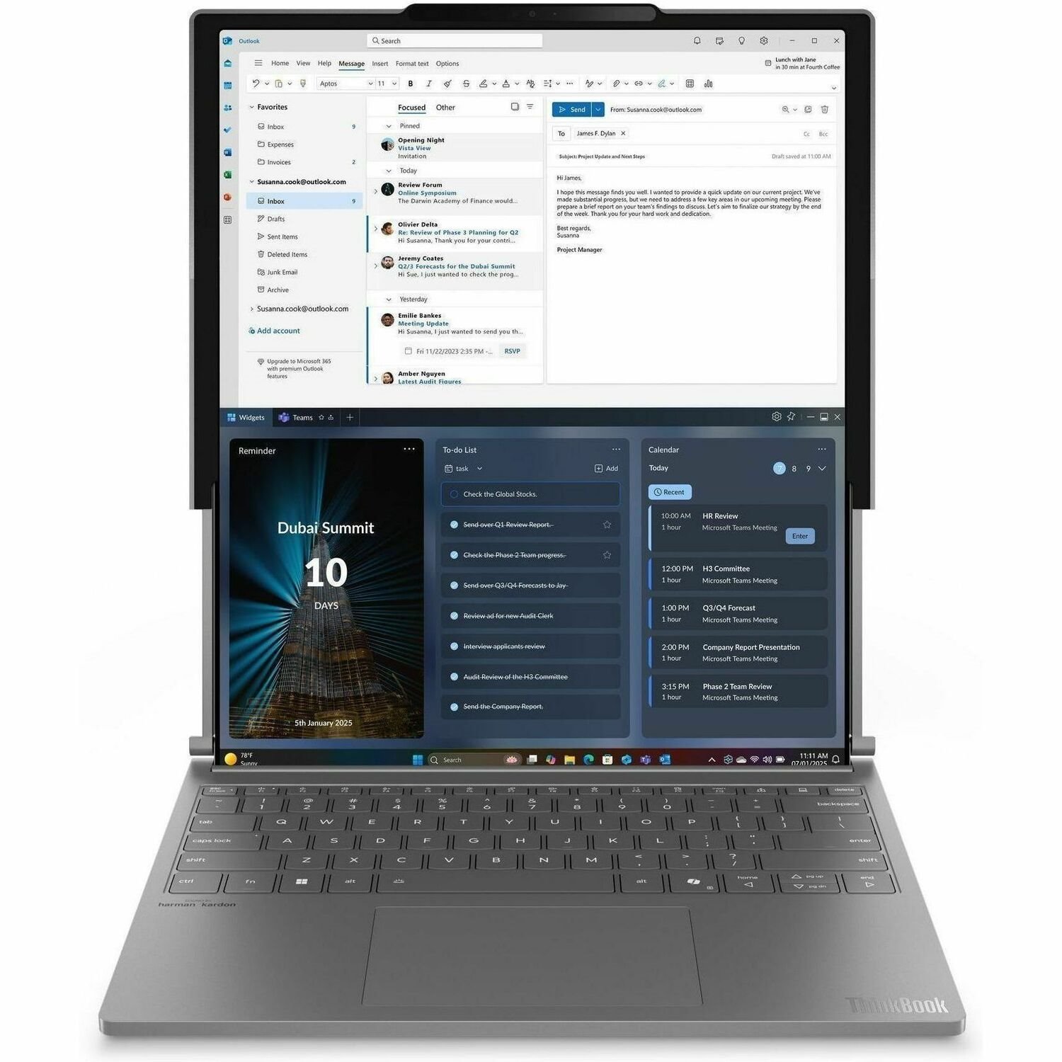Lenovo ThinkBook Plus G6 Rollable 21TR0004UK 35.6 cm (14") Copilot+ PC Notebook - 120 Hz - Intel Core Ultra 7 2nd Gen 258V - 32 GB - 1 TB SSD - English (UK) Keyboard - Luna Gray