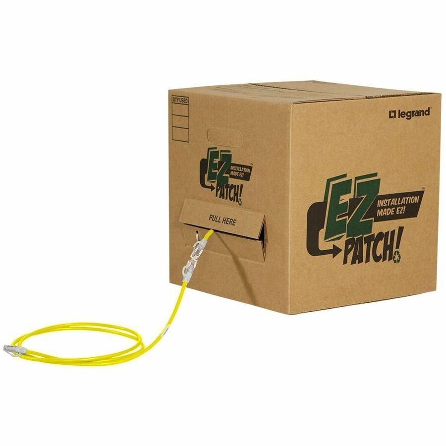 Ortronics EZ Patch Box, CAT6 15ft, Yellow, Qty 25