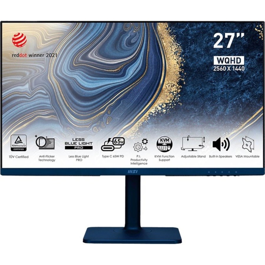 MSI Modern MD272QP 27" Class WQHD LCD Monitor - 16:9 - Black