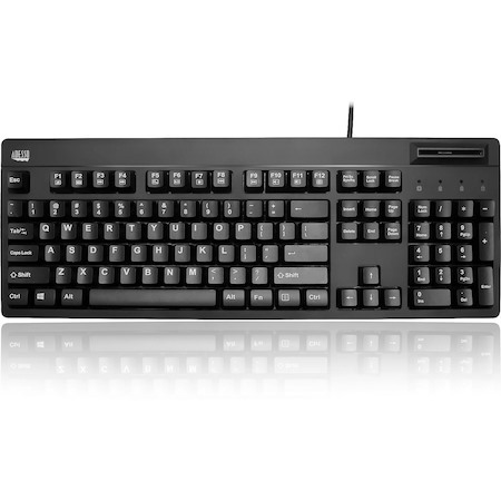 Adesso EasyTouch AKB-630SB-TAA Keyboard - Cable Connectivity - USB Interface - English (US) - Black - TAA Compliant