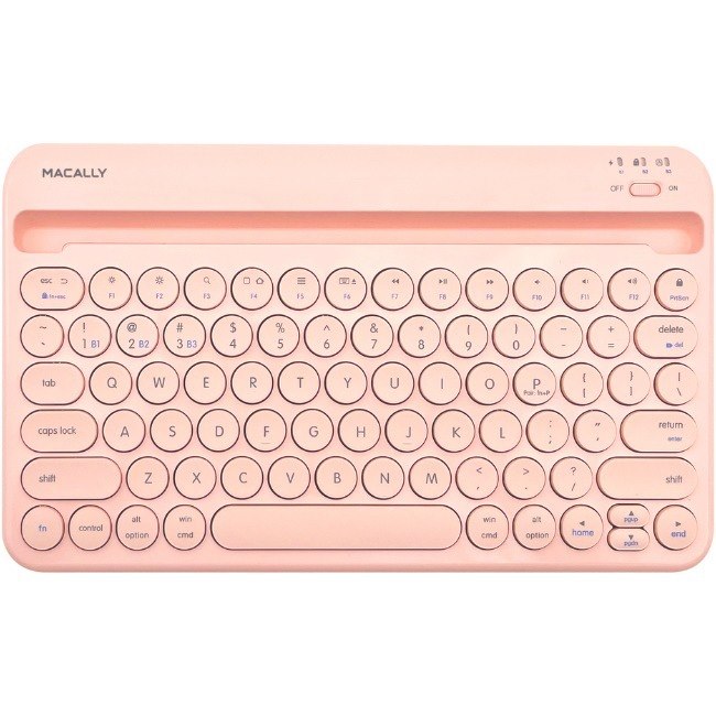 Macally Rechargeable iPad Bluetooth Compact Keyboard Quick Switch 3 Devices