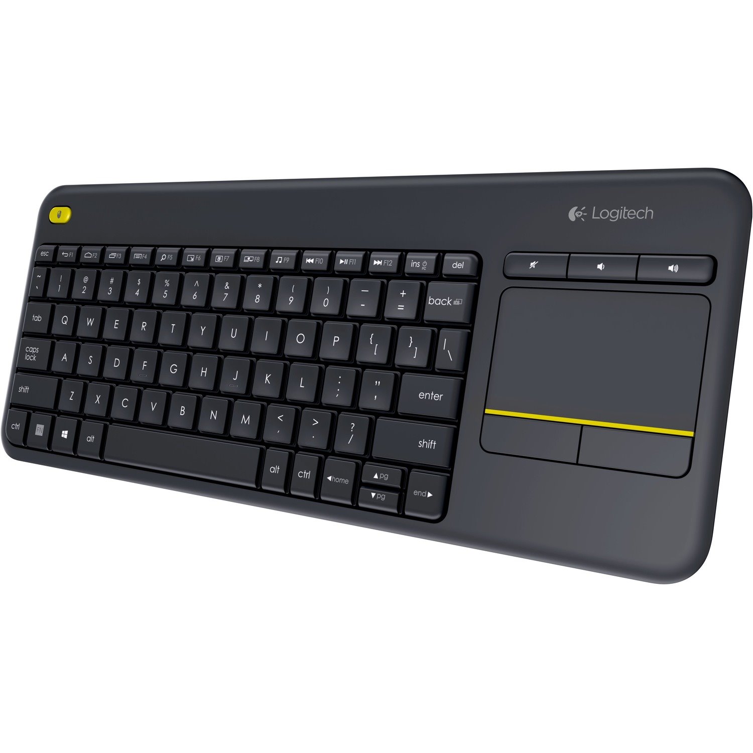 Logitech K400 Plus Keyboard - Wireless Connectivity - USB Interface - TouchPad - Italian - QWERTY Layout - Black