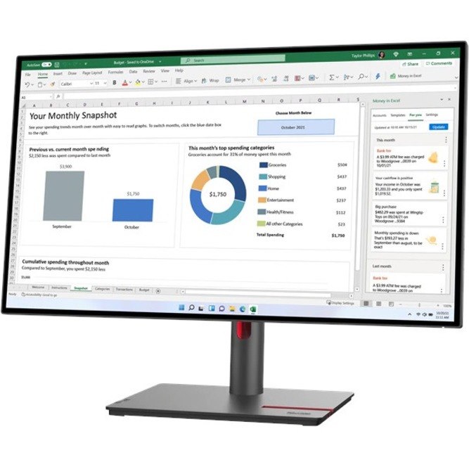 Lenovo ThinkVision P27h-30 27" Class WQHD LCD Monitor - 16:9