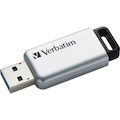 Verbatim 64GB Store 'n' Go Secure Pro USB 3.0 Flash Drive with AES 256 Hardware Encryption - Silver