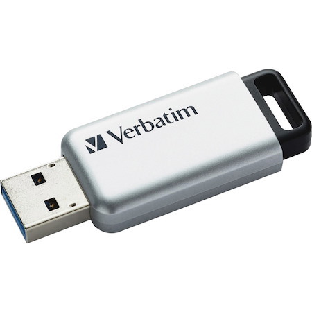 Verbatim Store 'n' Go Secure Pro 64 GB USB 3.0 Flash Drive - Silver - 256-bit AES - TAA Compliant