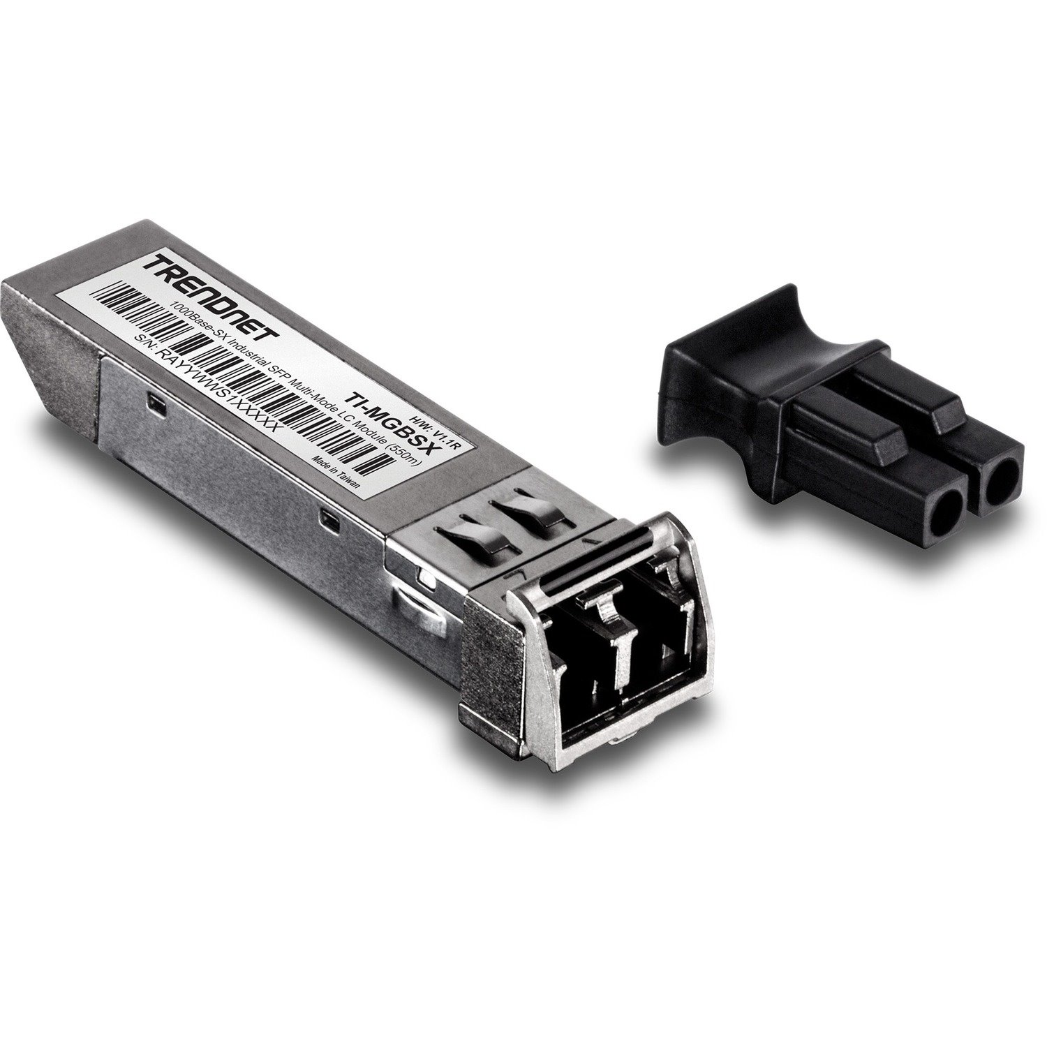 TRENDnet 1000Base- SX Industrial SFP to RJ45 Multi-Mode LC Module; TI-MGBSX; Up to 550m (1;804 Ft); IEE 802.3z; ANSI Fiber Channel; Data Rates up to 1.25Gbps; LC-Type Duplex; Lifetime Protection