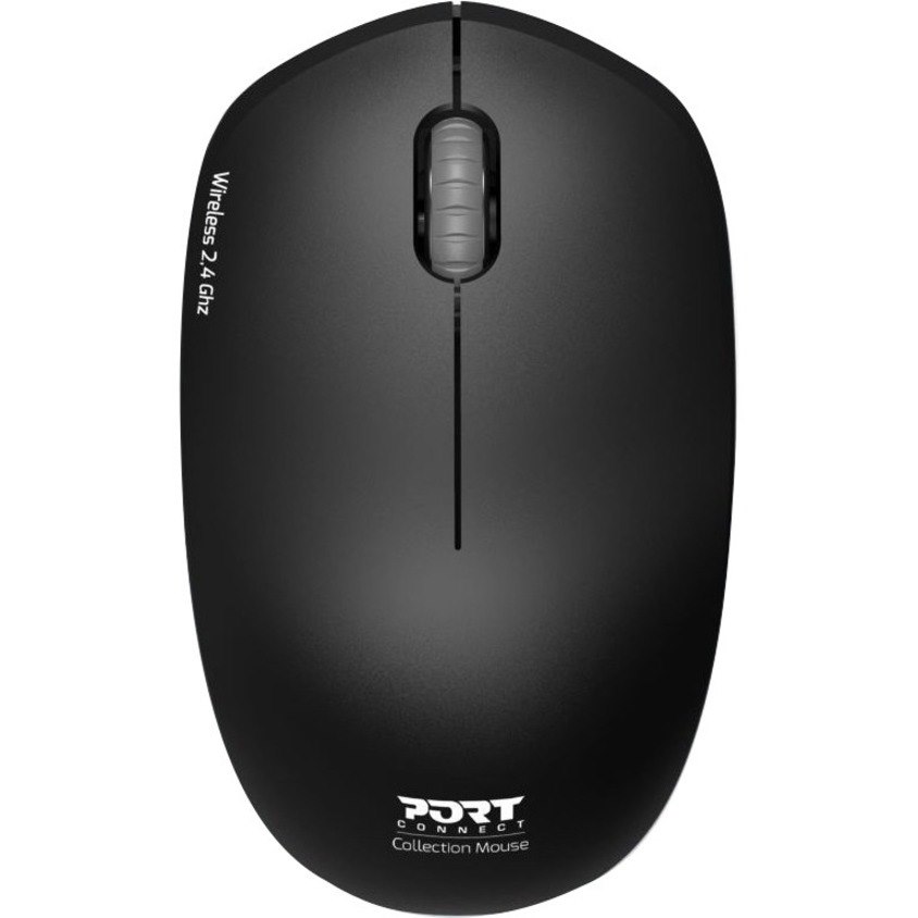 Port Connect Mouse - Radio Frequency - USB Type A - Optical - 3 Button(s) - Black - 1