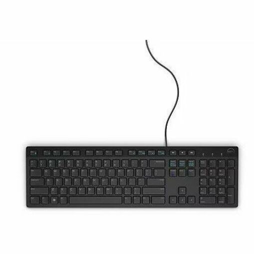 Dell KB216 Keyboard - Full-size - Cable Connectivity - USB Type A Interface - English (US) - QWERTY Layout - White