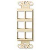 DEC-1G-6-IV - QuickPort® Decora® Multimedia Insert, 6-Port (Ivory)